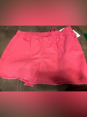 YMI Hot Pink Drawstring Frayed Hem Shorts